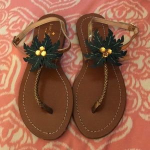 Kate Spade Palm Tree Sandals Size 7 1/2